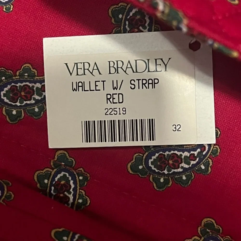 Vera Bradley Red Wallet with Strap Crossbody Vintage 1991 Made in USA NWT - Picture 7 of 9